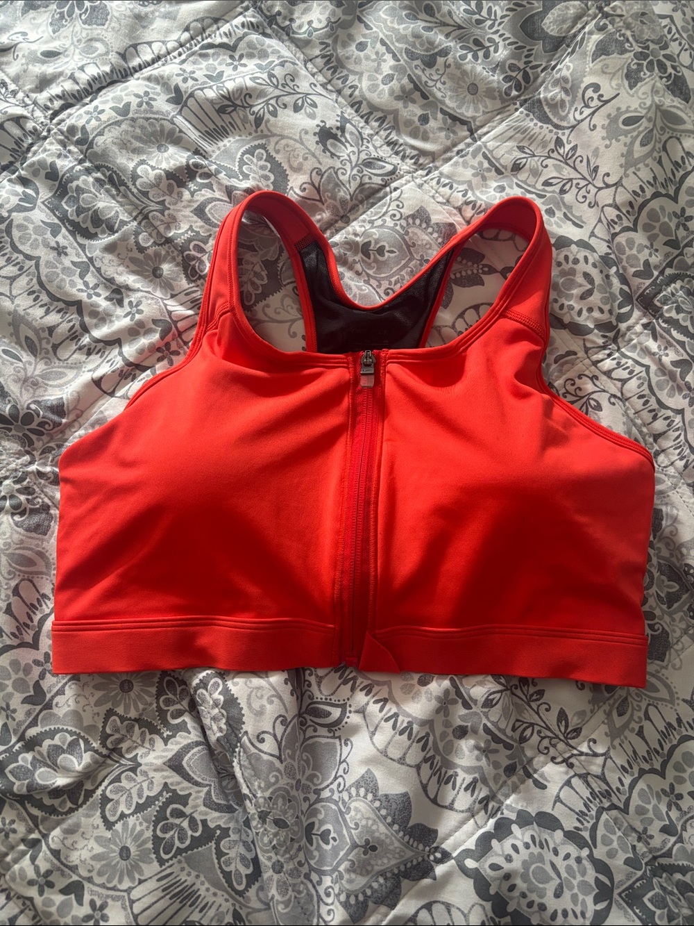 Nike Red Front Zip Medium-Support Sports Bra